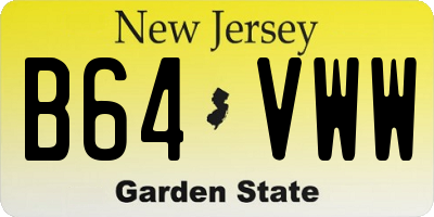 NJ license plate B64VWW