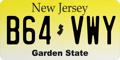 NJ license plate B64VWY