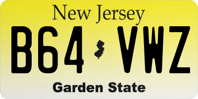 NJ license plate B64VWZ