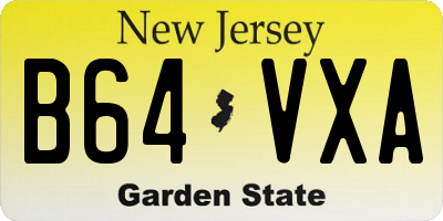 NJ license plate B64VXA