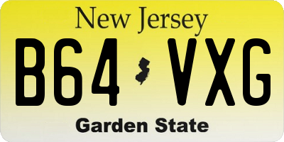 NJ license plate B64VXG