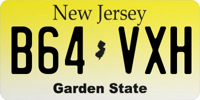 NJ license plate B64VXH