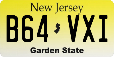 NJ license plate B64VXI