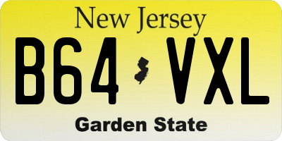 NJ license plate B64VXL