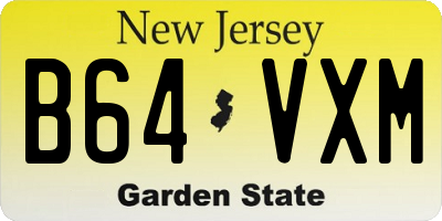 NJ license plate B64VXM