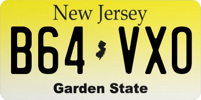 NJ license plate B64VXO