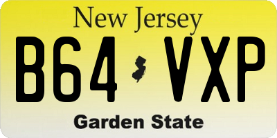 NJ license plate B64VXP