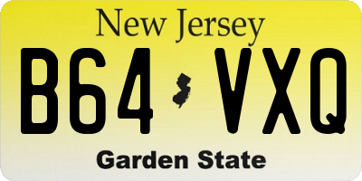 NJ license plate B64VXQ