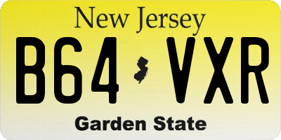 NJ license plate B64VXR