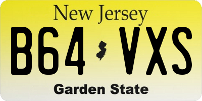 NJ license plate B64VXS