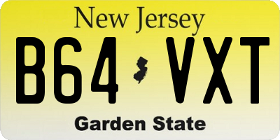 NJ license plate B64VXT
