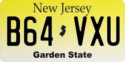 NJ license plate B64VXU