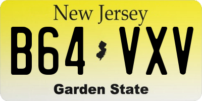NJ license plate B64VXV