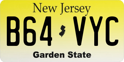 NJ license plate B64VYC