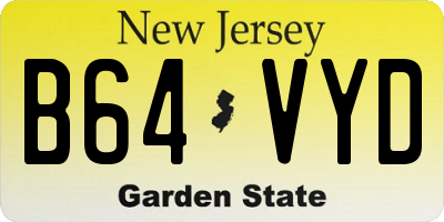 NJ license plate B64VYD