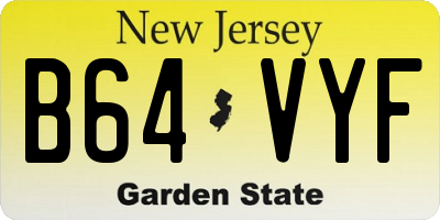 NJ license plate B64VYF