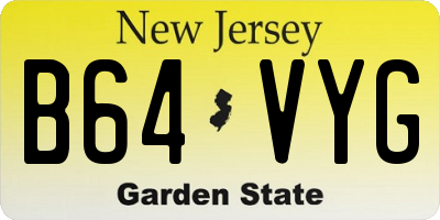 NJ license plate B64VYG