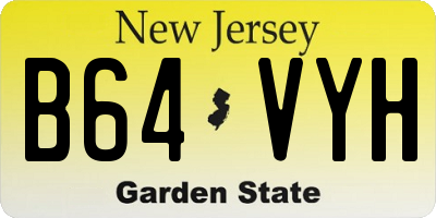 NJ license plate B64VYH