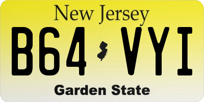 NJ license plate B64VYI