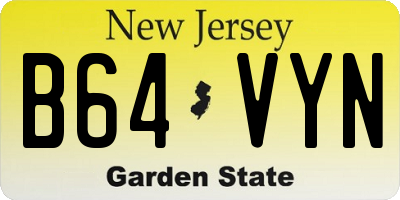 NJ license plate B64VYN