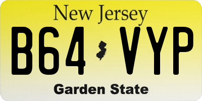 NJ license plate B64VYP
