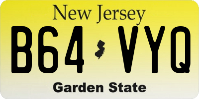NJ license plate B64VYQ