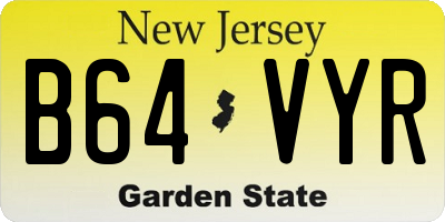 NJ license plate B64VYR