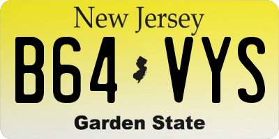 NJ license plate B64VYS