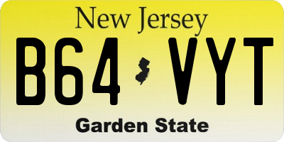 NJ license plate B64VYT