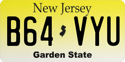 NJ license plate B64VYU