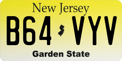 NJ license plate B64VYV