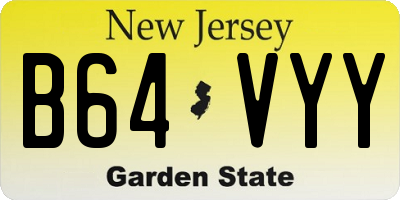 NJ license plate B64VYY