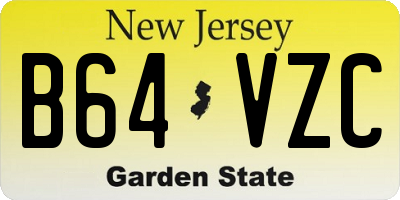 NJ license plate B64VZC