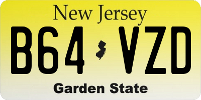 NJ license plate B64VZD
