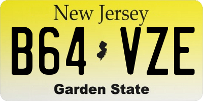 NJ license plate B64VZE