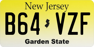 NJ license plate B64VZF