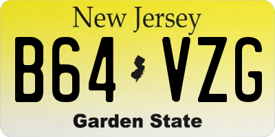 NJ license plate B64VZG