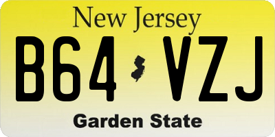 NJ license plate B64VZJ