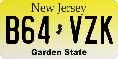 NJ license plate B64VZK