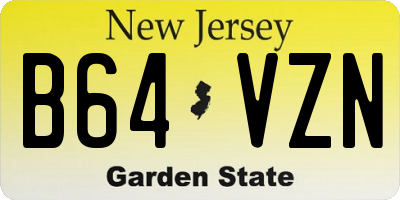NJ license plate B64VZN
