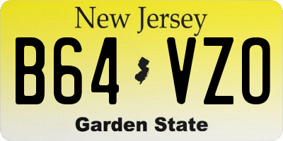 NJ license plate B64VZO