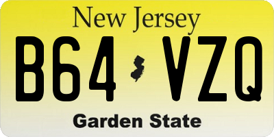 NJ license plate B64VZQ