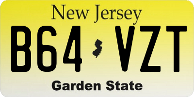 NJ license plate B64VZT
