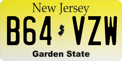 NJ license plate B64VZW