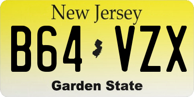 NJ license plate B64VZX