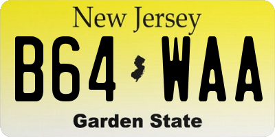 NJ license plate B64WAA