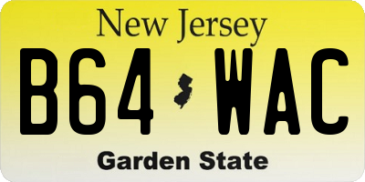 NJ license plate B64WAC
