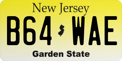 NJ license plate B64WAE