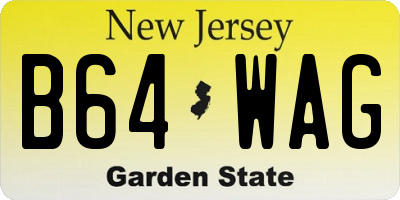 NJ license plate B64WAG