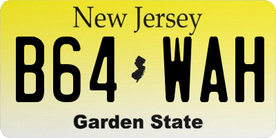 NJ license plate B64WAH